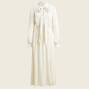 J. Crew Featherweight satin tie-neck dress